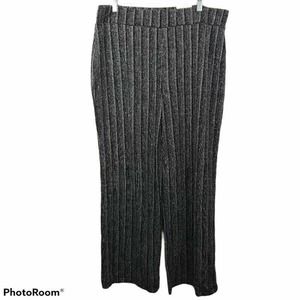 NWT JM Collection Wide Leg Pants Black Striped 1X